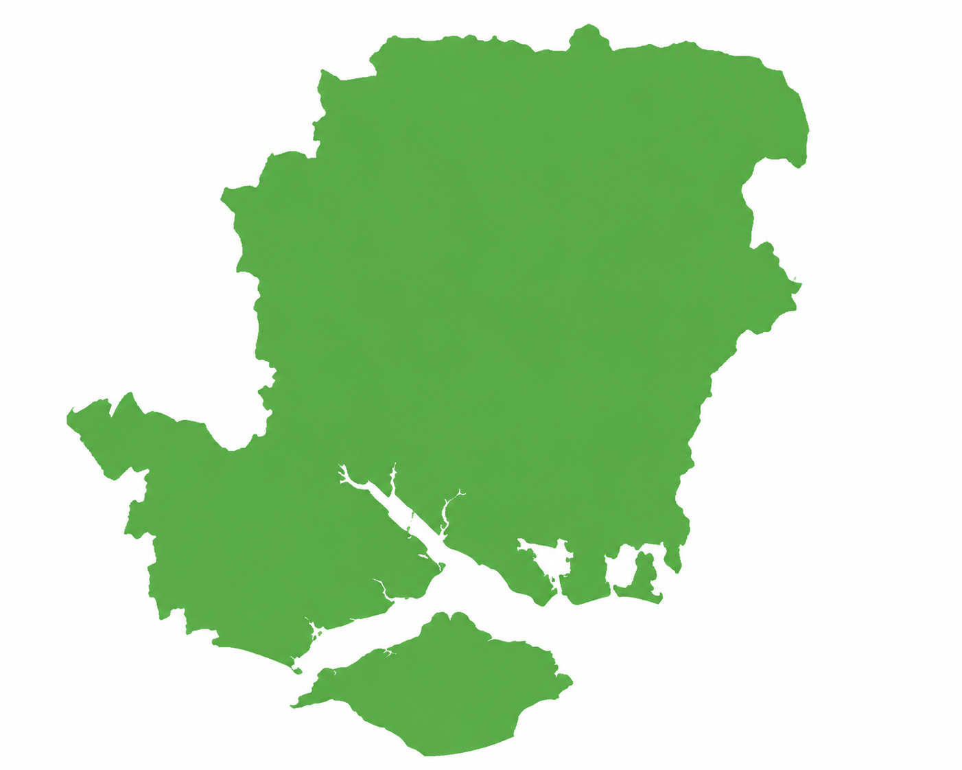 Map of Hampshire showing our coverage area